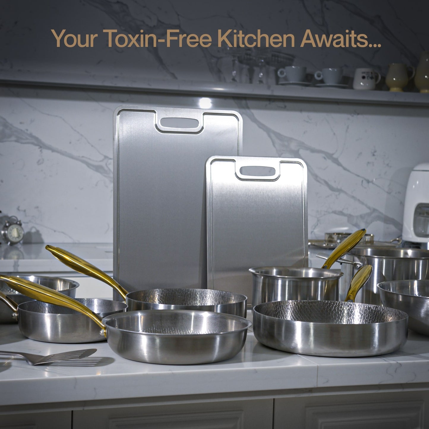 Complete Classic Titanium Cookware Set (14 Piece)